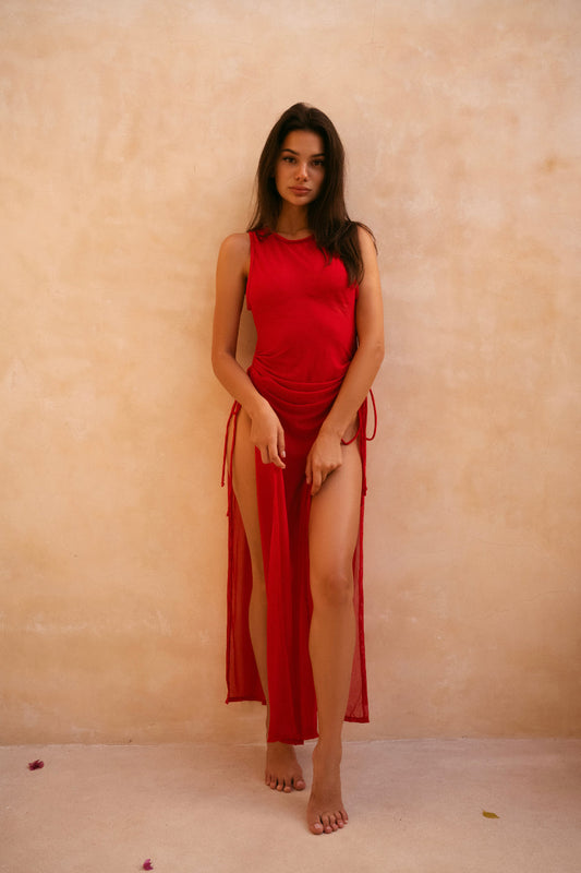 Vestido 2 pieces Bikini Top - Rojo