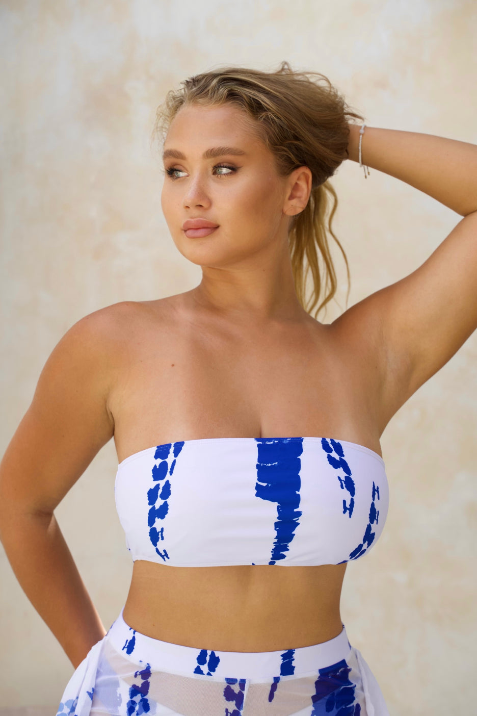 Ruffles Bandeau Top - Indigo