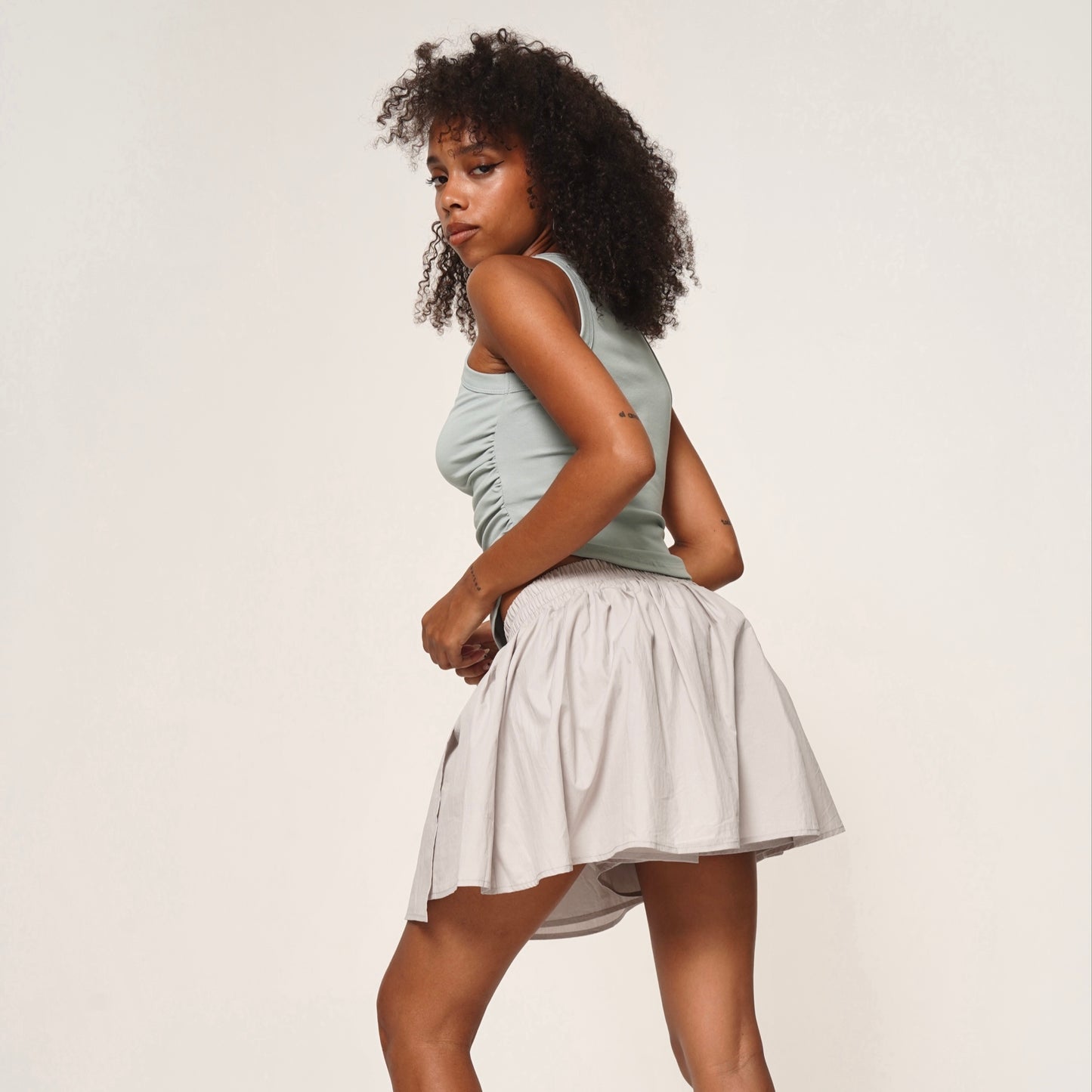 WOMEN'S SKIRT-SHORT ANNA SILVER-GRAY