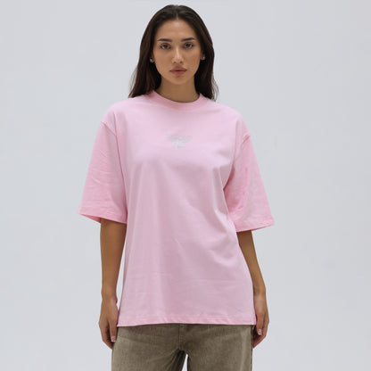 WOMEN'S T-SHIRT DIAMOND FRONT BEE PINK
